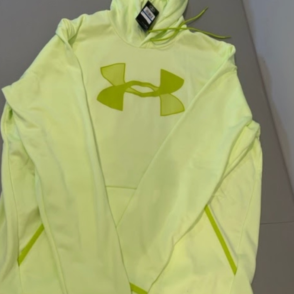 Under Armour mens Fleece Big Logo Hoodie , Lime Fizz (291)/Green Citrine XL